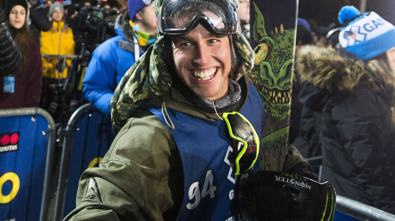 Henrik Harlaut, Sverige, tog guld i herrarnas Big Air final under X-Games i Oslo under februari 2016. Foto: TT