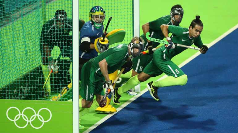Det brasilianska herrhockeylaget under OS i Rio 2016. Foto: Getty