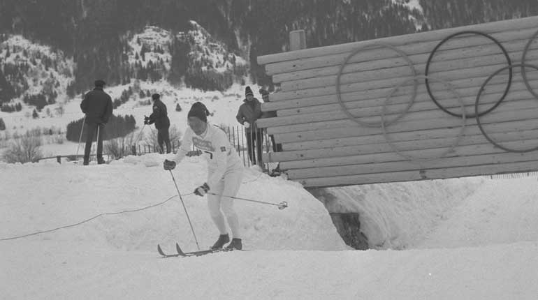 Barbro Grahn (då Martinsson) under Grenoble 1968. Foto: IOK